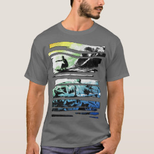 Trendig Graphic Surfa Shark Shredded Panels T Shirt