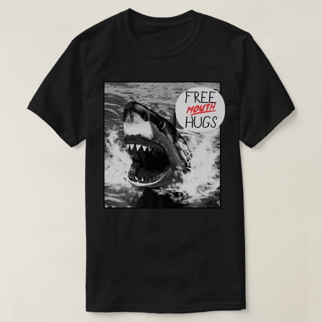 Trendig Graphic Underbar White Shark Free Mouth Hu T Shirt (Design framsida)