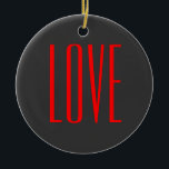 Trendig Grått Background Red Kärlek Bröllop Julgransprydnad Keramik<br><div class="desc">Du kan enkelt byta typsnitt och färg. Du kan också lägga till logotypen och bakgrundsbilden som du vill.</div>