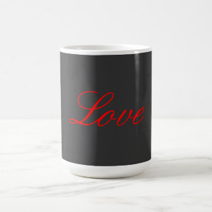 Trendig Grått Background Red Kärlek Bröllop Kaffemugg