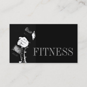 Trendig Grått Black Fitness Sport Affärskort Visitkort