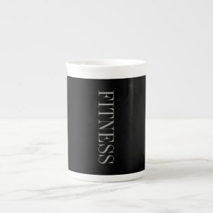 Trendig Grått Black Fitness Sport Benporslin Mugg