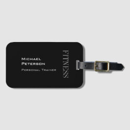 Trendig Grått Black Fitness Sport Lägg till Namn Bagagebricka