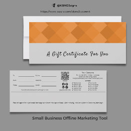 Trendig Grått Black Orange Script Gift Certificate