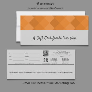 Trendig Grått Black Orange Script Gift Certificate