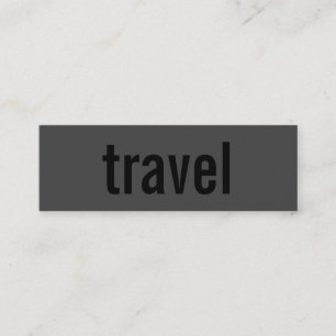 Trendig Grått Black Plain Travel Agent Affärskort Mini Visitkort
