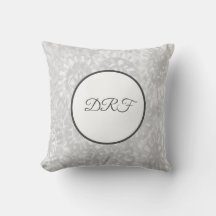 Trendig Grått-färgade blommor med monogram