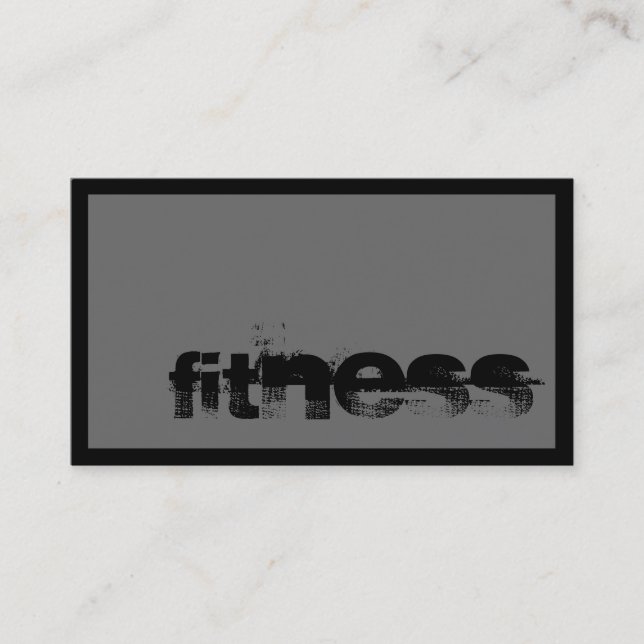 Trendig Grått Fitness Sport Affärskort Visitkort (Framsida)