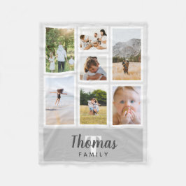 Trendig Grått Monokrom familjens fotosamling Fleecefilt