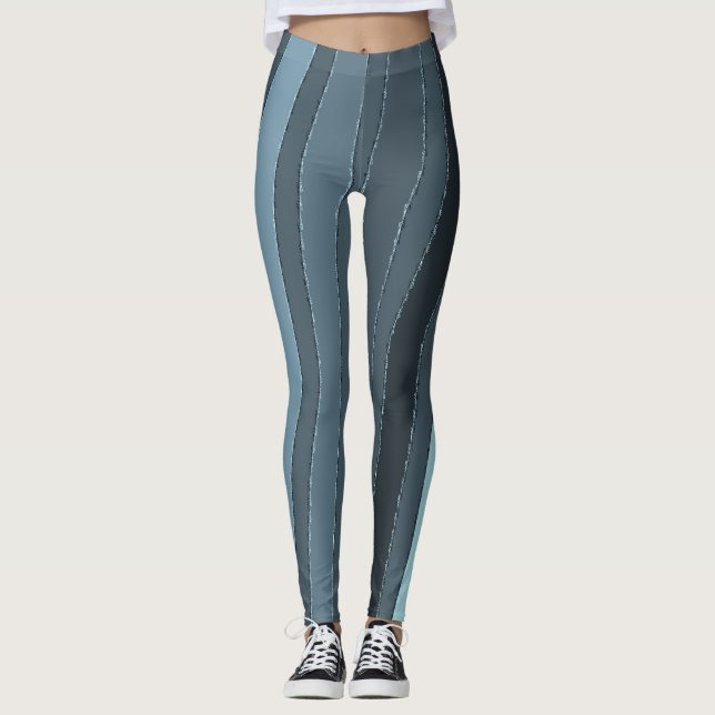 Trendig grått rand "Ratti_Kreativ_Arts" Legging (Framsida)