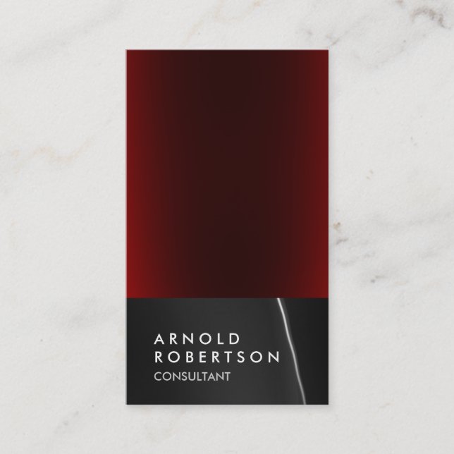 Trendig Grått Red Consultant Affärskort Visitkort (Framsida)