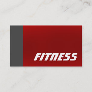 Trendig Grått Red Fitness Sport Affärskort Visitkort