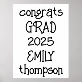 Trendig Gratulerar Grad Namn 2025 Studenten Poster