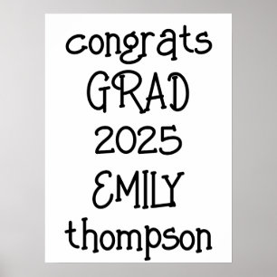 Trendig Gratulerar Grad Namn 2025 Studenten Poster