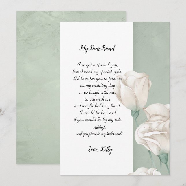 trendig Greenere blir min bridesmedalinbjudan Inbjudningar (Fram/baksida)