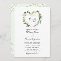 Trendig Greenery med Geometric Heart Bröllop