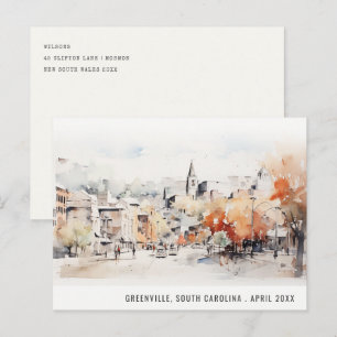 Trendig Greenville South Carolina Landskap Resa Vykort