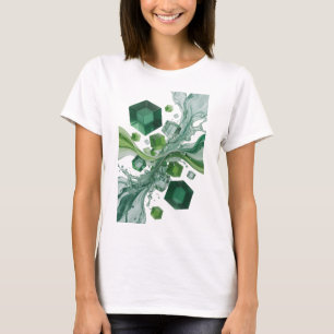 Trendig Grön ABSTRAKT KONST Konsttryck T Shirt