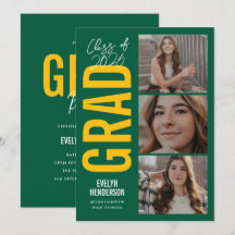 Trendig Grön Gul 3 Foto Examenfest