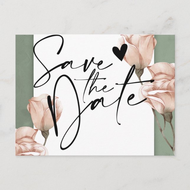 trendig grönare Spara datum meddelande-vykort Meddelande Vykort (Framsida)