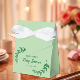 Trendig grönskande baby shower presentaskar