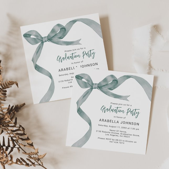 Trendig Grönt Bow Studenten Julkort (Skapare uppladdad)