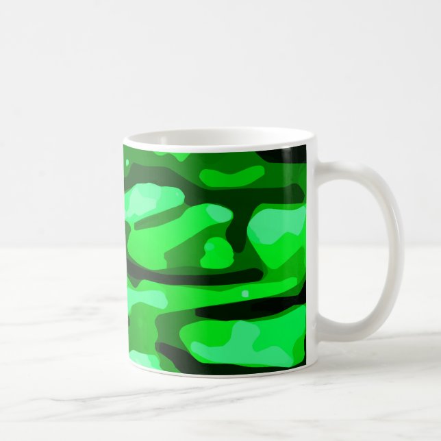 Trendig Grönt Camo Mönster Kaffemugg (Höger)
