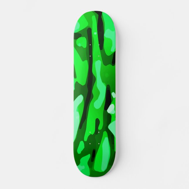 Trendig Grönt Camo Mönster Skateboard Bräda 19,5 Cm (Framsida)