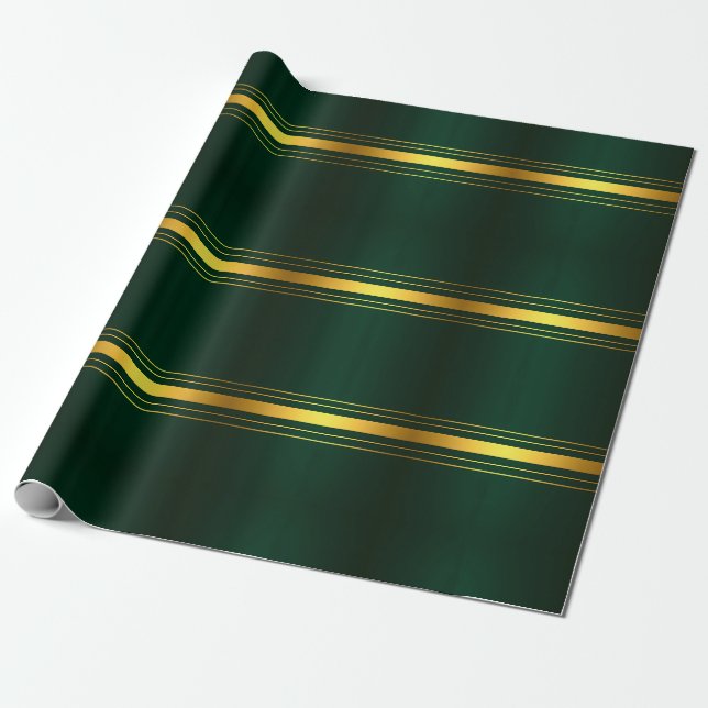 Trendig Grönt Luxury Linen Struktur Collection Presentpapper (Utrullad)