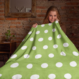 Trendig Grönt Polka dots Mönster Fleecefilt