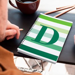 Trendig Grönt Rand Monogram Anteckningsbok