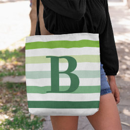 Trendig Grönt Rand Monogram Tygkasse