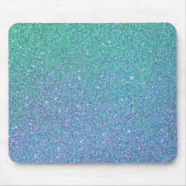 Trendig Grönt Teal Blue Glitter Mönster Musmatta