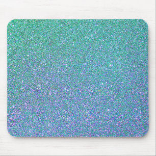 Trendig Grönt Teal Blue Glitter Mönster Musmatta