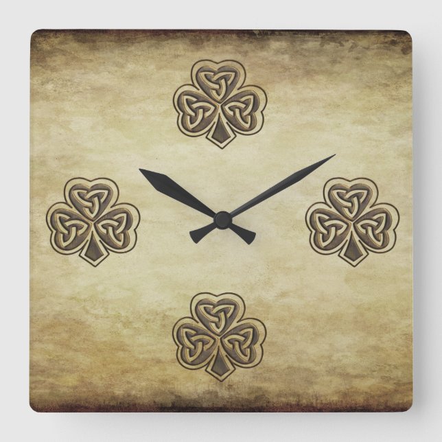 Trendig grundge Irish turskrock schrock Fyrkantig Klocka (Framsida)