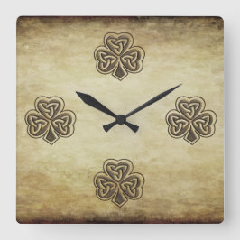 Trendig grundge Irish turskrock schrock Fyrkantig Klocka