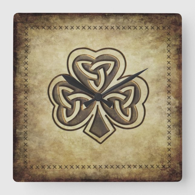 Trendig grundge Irish turskrock schrock Fyrkantig Klocka (Framsida)