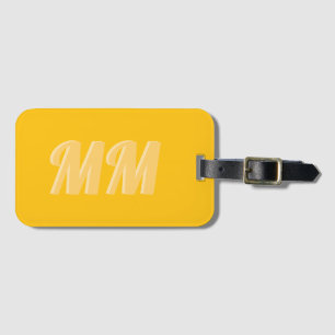 Trendig gul ljus modern monogram initial bagagebricka