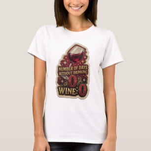 Trendig Guld ANTAL DAGAR UTAN VIN 0 T Shirt