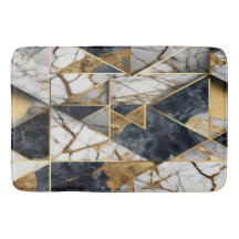 Trendig Guld Black Geometric Marble Mönster