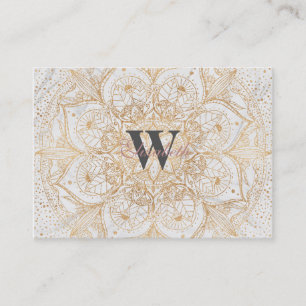 Trendig Guld Blommigt Mandala Marble Design Visitkort