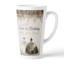 Trendig Guld Boll Gown Lycklig Sweet 16 Birthday