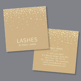 Trendig Guld Diamond Gnistra Lash Extenuty Beauty Fyrkantigt Visitkort