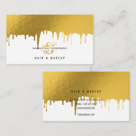 Trendig Guld-drivrutiner Hair & Makeup Artist Visitkort