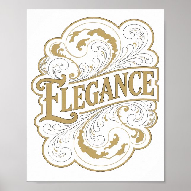 Trendig guld ELEGANS Statement-design Poster (Framsidan)