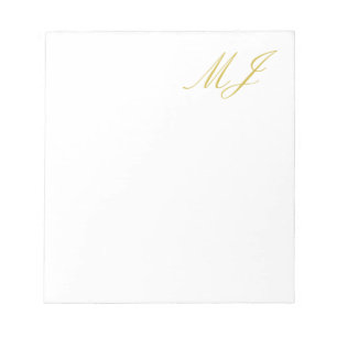 Trendig guld färg monogram minimalistisk modern anteckningsblock