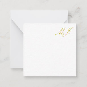 Trendig guld färg monogram minimalistisk modern anteckningskort