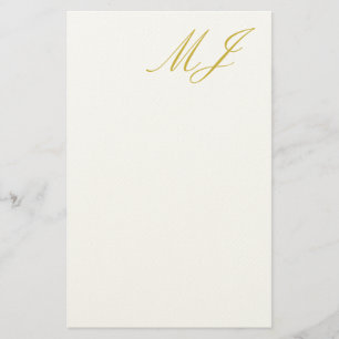 Trendig guld färg monogram minimalistisk modern brevpapper