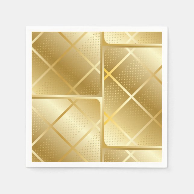 Trendig Guld Geometric Mönster Golden Snyggt Art Pappersservett (Framsidan)