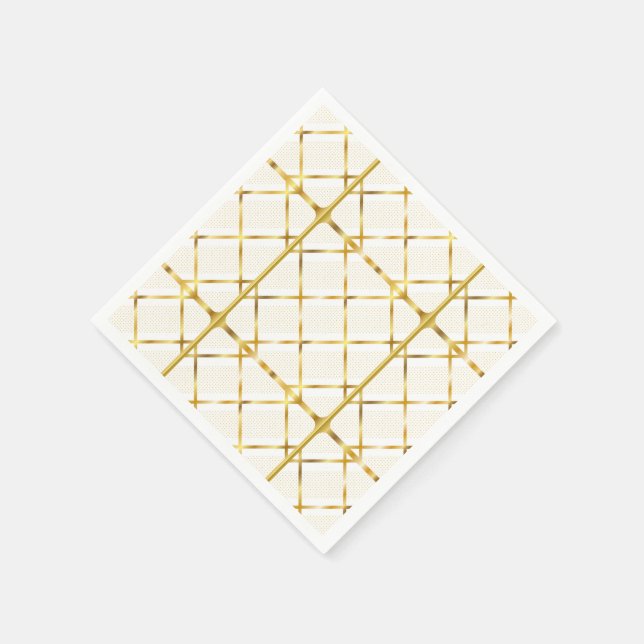 Trendig Guld Geometric Mönster Golden Snyggt Art Pappersservett (Hörn)